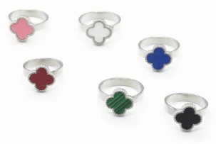 Anillo de acero quirurgico trebol colores